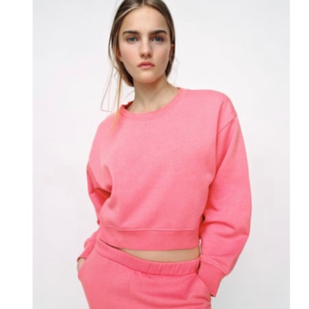 Zara Crop Crewneck Sweatshirt